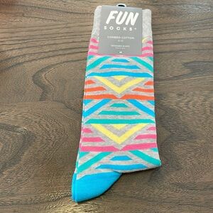 Gray Geometric Pattern Men’s Crew Socks Fun Socks Brand